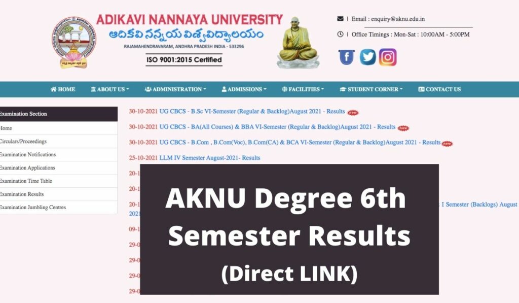 AKNU Degree 6th Sem Results 2021 Released (Direct LINK) at www.aknu.edu.in