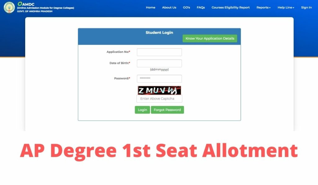 AP Degree 1st Seat Allotment 2021 Result Download LINK at oamdc.ap.gov.in