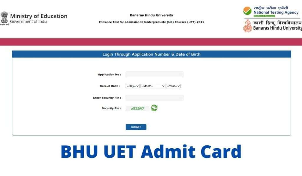 BHU UET Admit Card 2021 Download link Hall Ticket & Revised Exam date