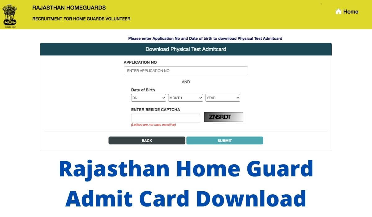 Rajasthan Home Guard Admit Card 2021 Direct Download Link Physical (PST/PET) Examination