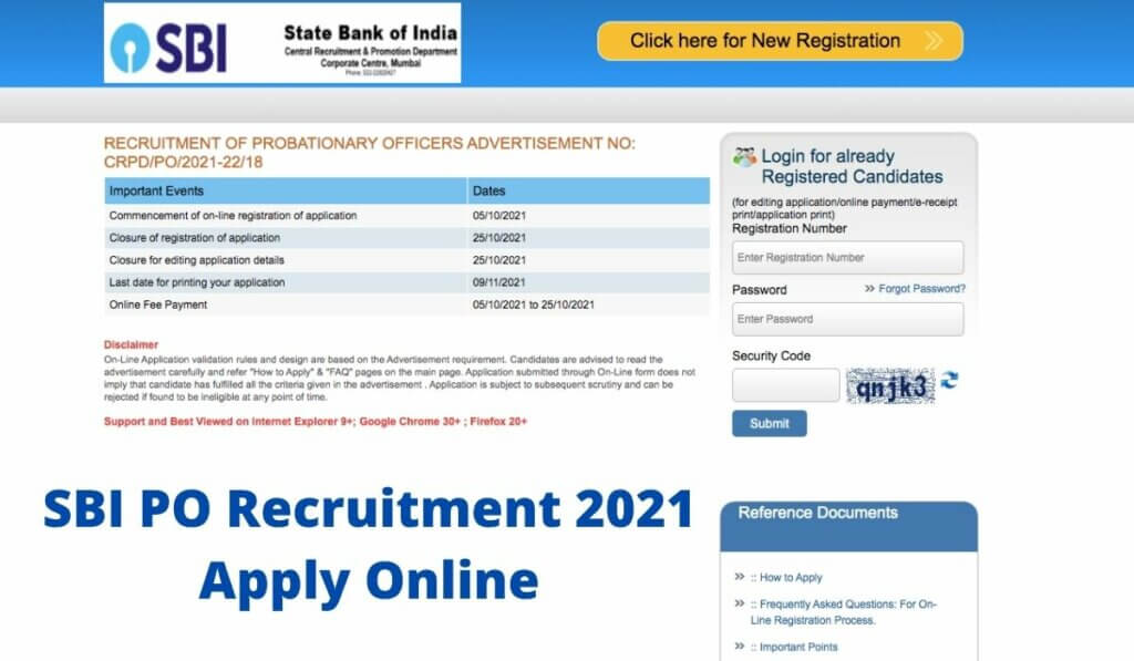 SBI PO Recruitment 2021 Apply Online -Download Notification, Eligibility, Application Dates