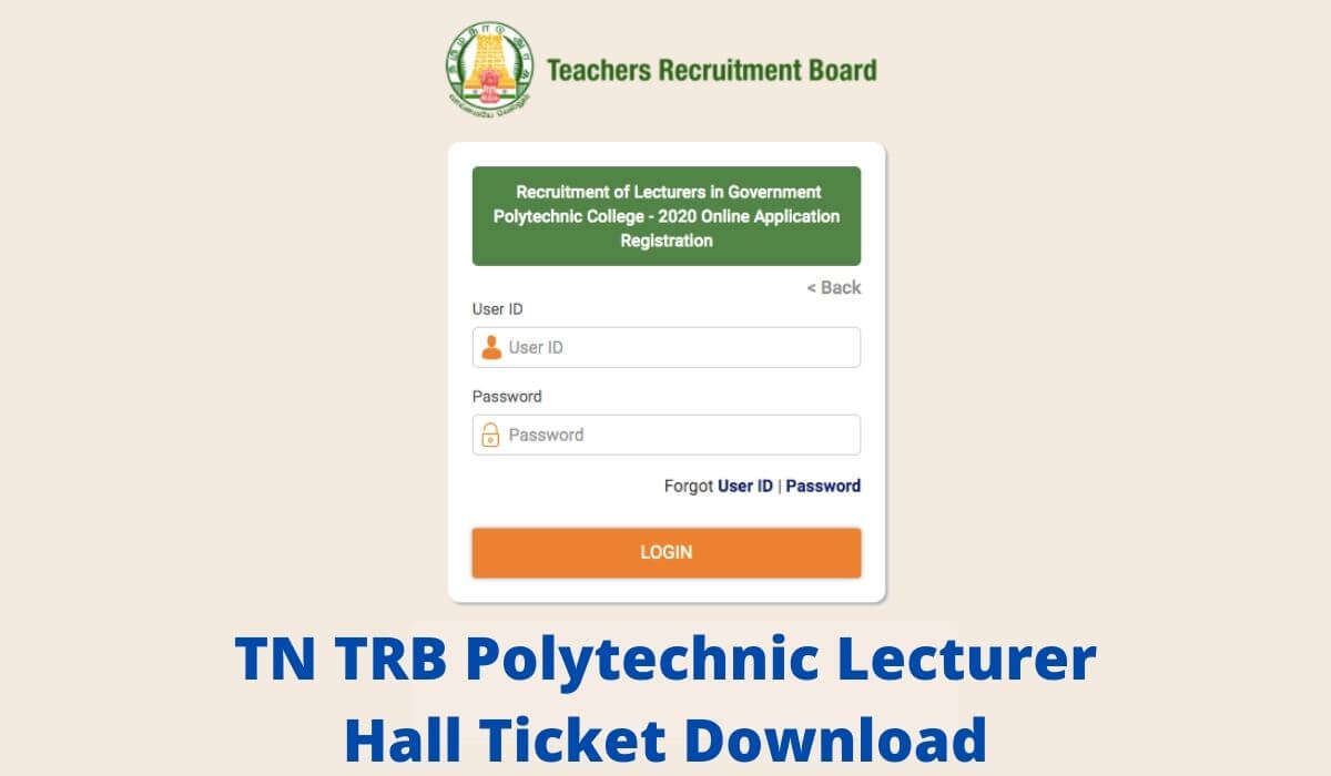 trb.tn.nic.in Polytechnic Lecturer Hall Ticket 2021 TN TRB Direct Download Link