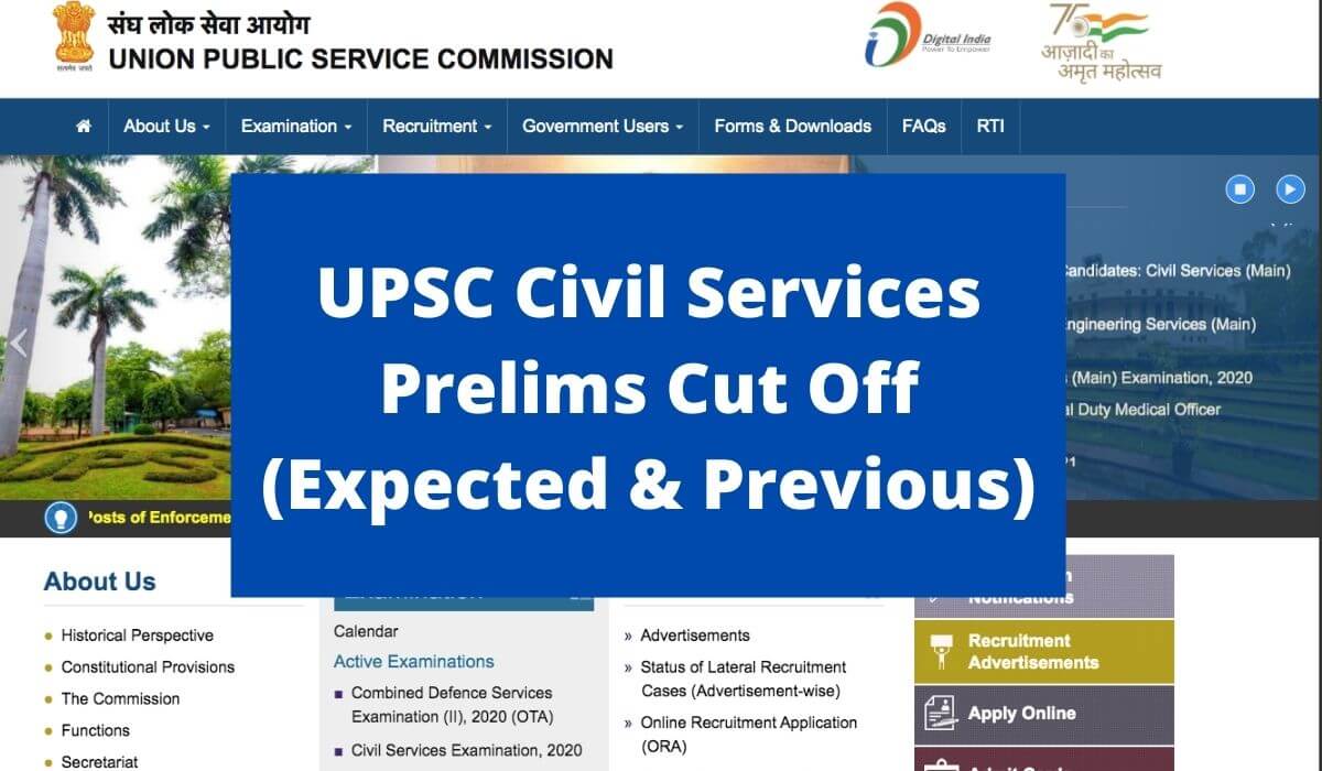 UPSC Civil Services Prelims Cut Off 2021 Expected & Previous Year CutOff Marks at upsc.gov.in