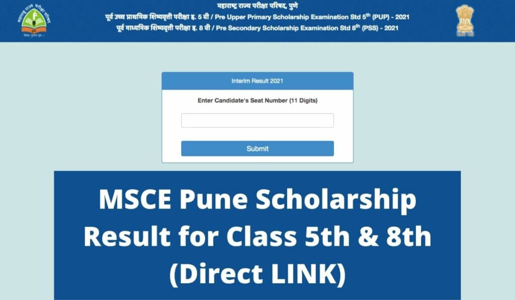 MSCE Pune Scholarship Result 2021 Download Link for 5th & 8th Class Merit List