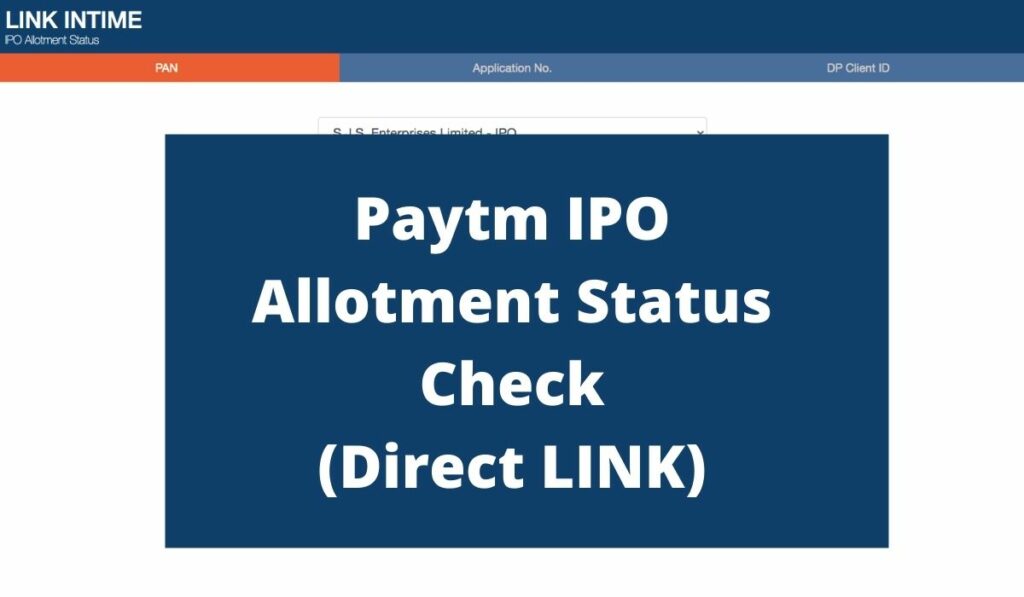 linkintime.co.in Paytm IPO Allotment Status Check Direct LINK at www.bseindia.com