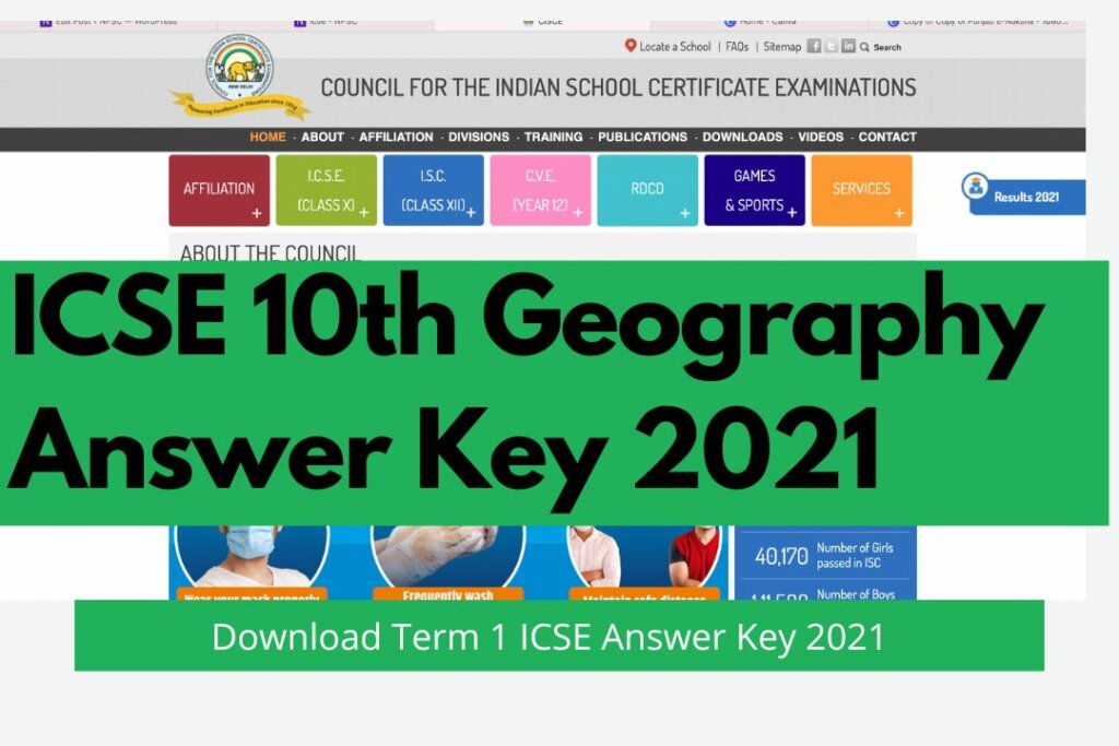 ICSE 10th Geography Answer Key 2021 Download PDF Term 1