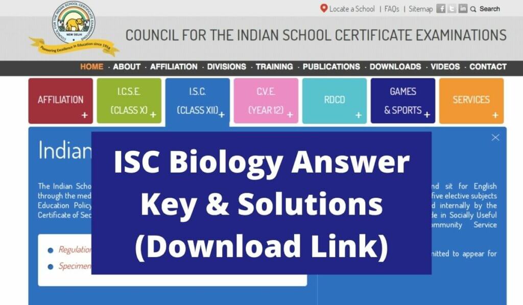 ISC Biology Answer Key 2021 (Download Link) CISCE Class 12 MCQ Exam Solutions