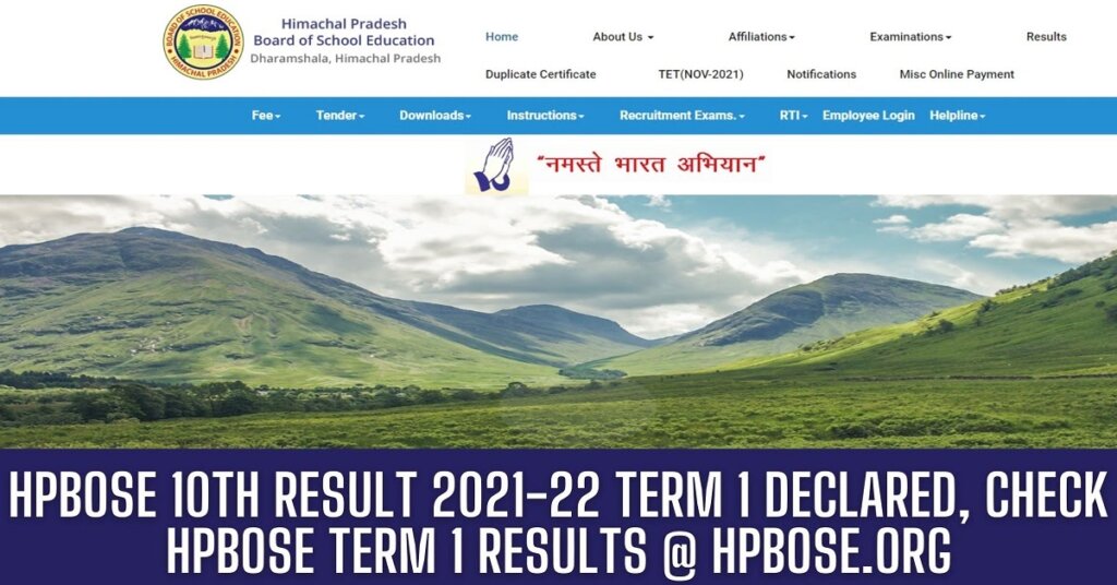 HPBOSE 10th class term 1 result 2021-2022