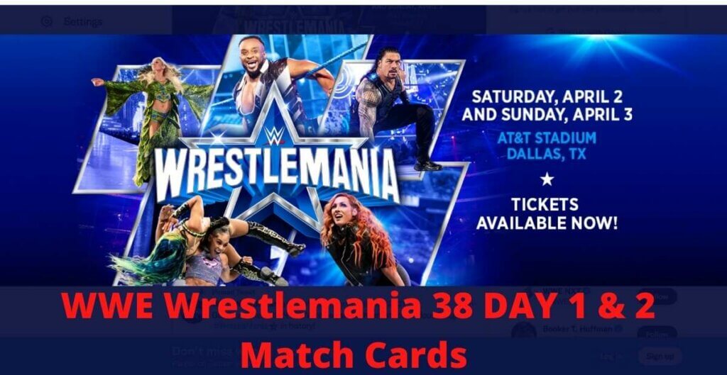 WWE Wrestlemania 38 Day 1 & 2 Match List & Winners Name