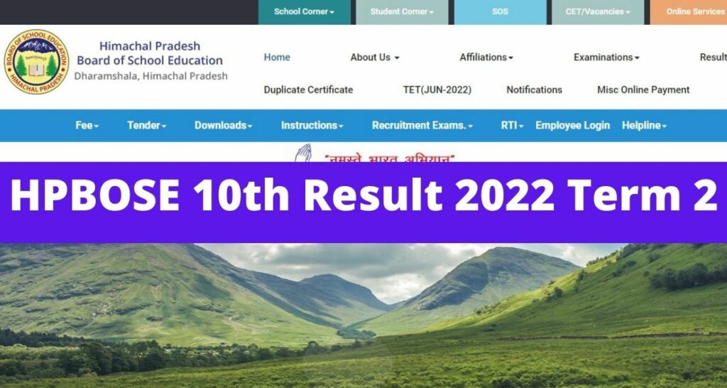 HPBOSE 10th Result 2022 Term 2