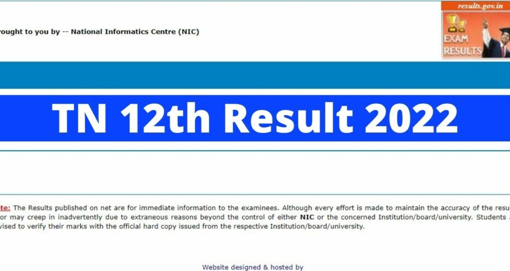 TN 12th Result 2022 