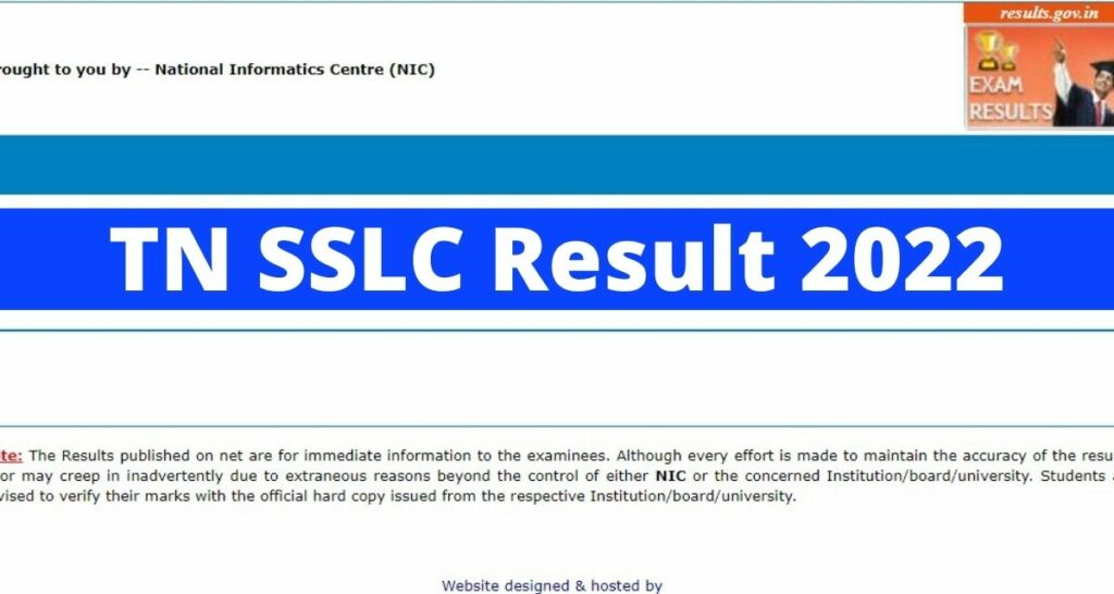 TN SSLC Result 2022