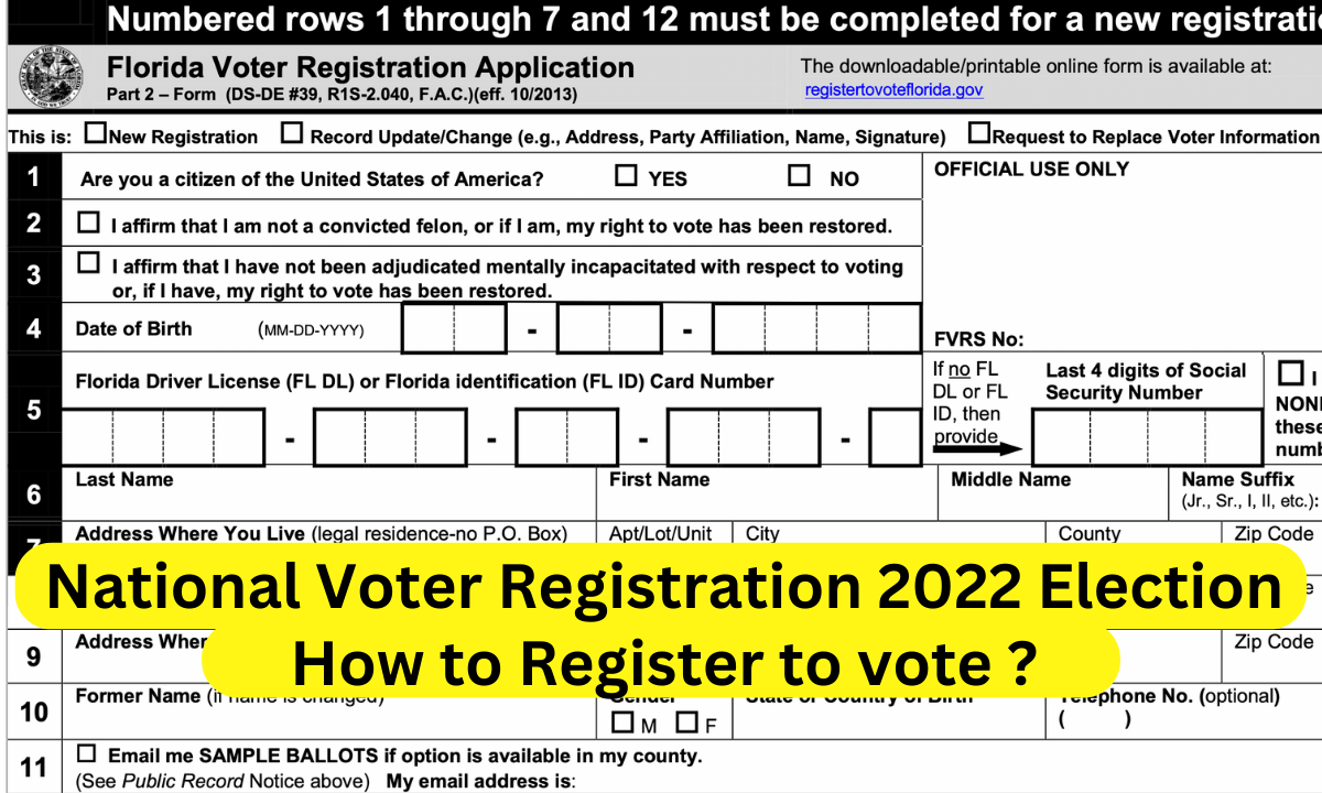 National Voter Registration, 2022 Election Register to Vote