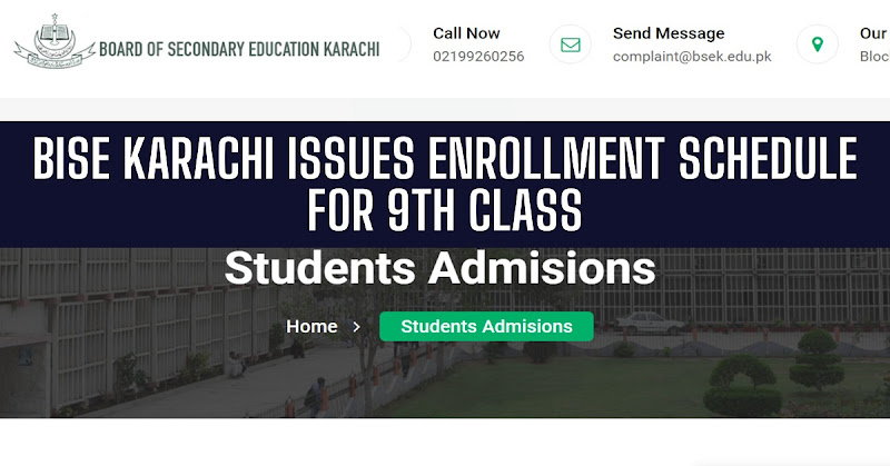 bise Karachi enrollment Schedule