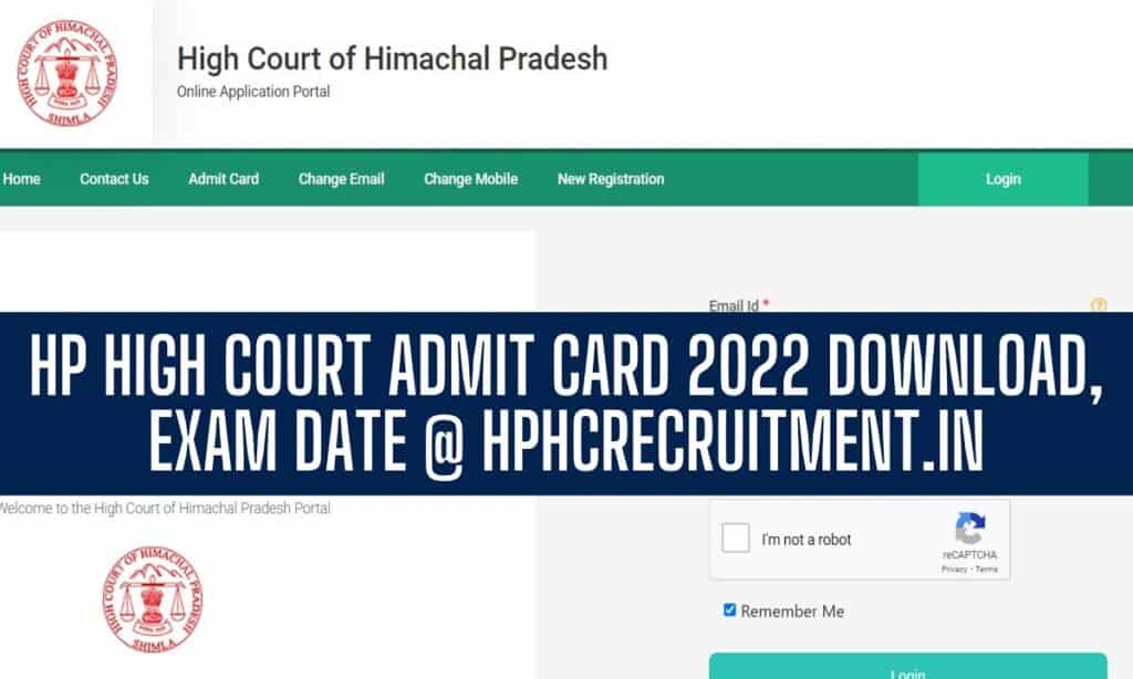 HP High Court Admit Card 2022, Download @hphcrecruitment.in [लिंक]