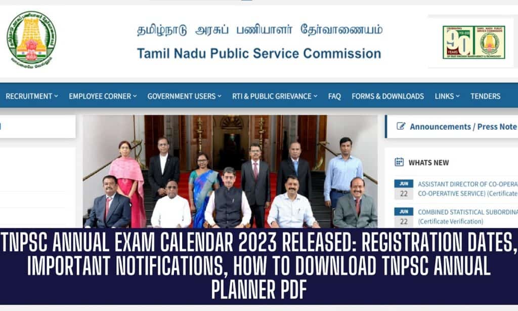 TNPSC Exam calendar 2023,Download PDF @tnpsc.gov.in