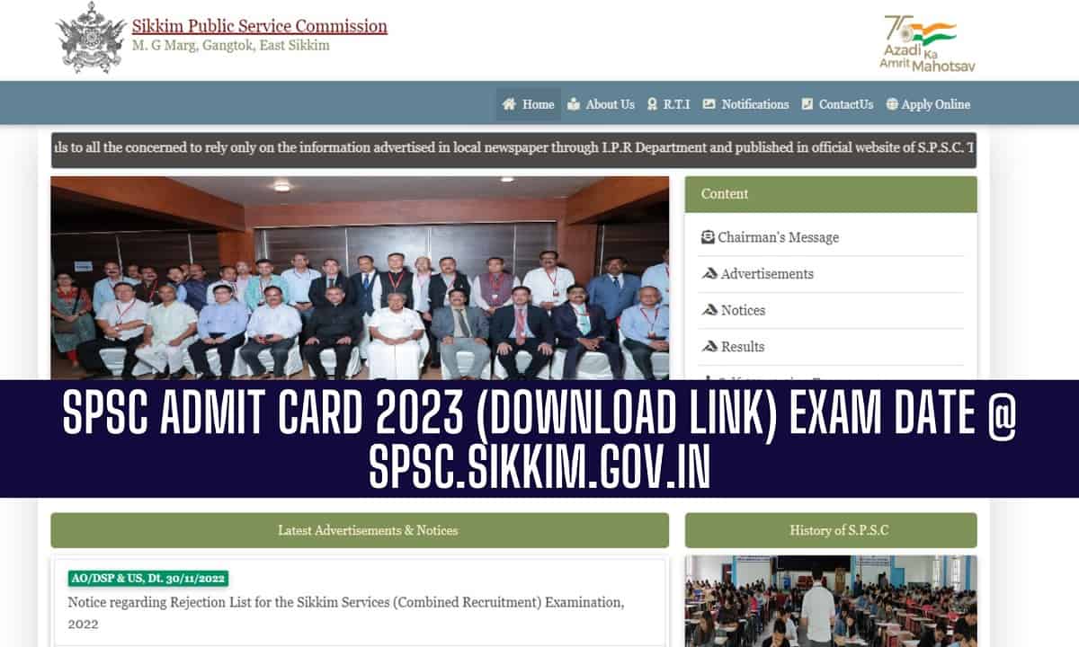 SPSC Admit Card 2023,Download @spsc.sikkim.gov.in [लिंक जारी]