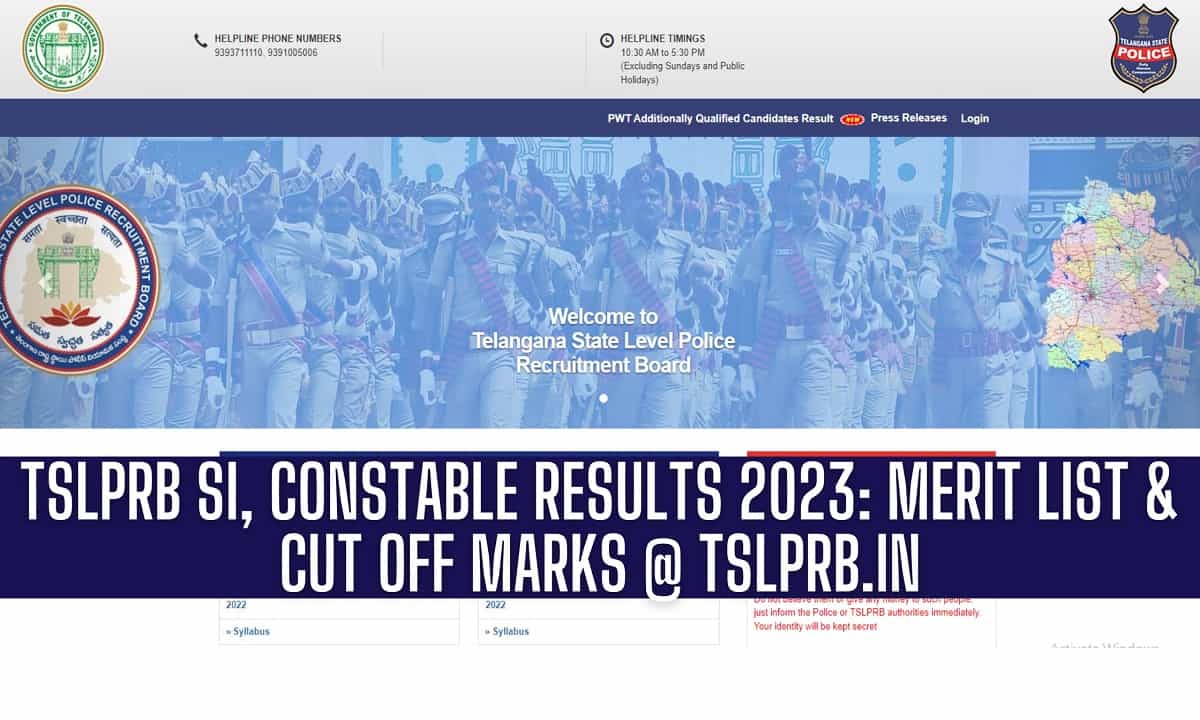 TSLPRB Police SI/Constable Results 2023