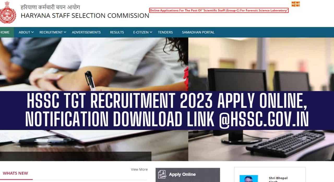 HSSC TGT Recruitment 2023, Notification Download @hssc.gov.in [आवेदन करें]