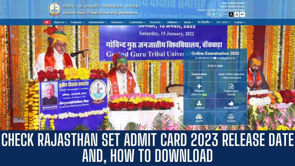 Rajasthan SET Admit Card 2023, Download @ggtu.ac.in [एडमिट कार्ड लिंक]