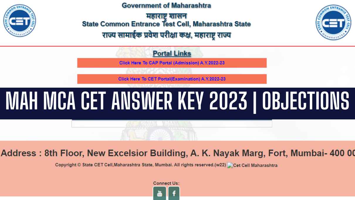 MAH MCA CET Answer Key 2023, Download @cetcell.mahacet.org