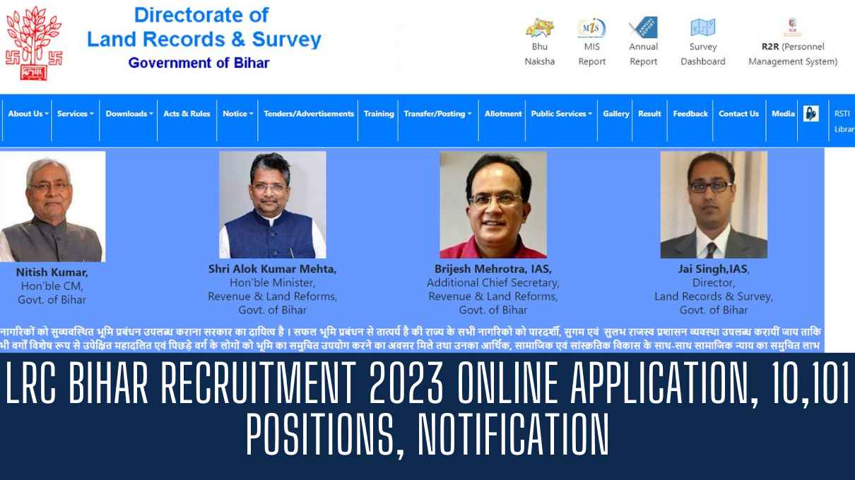 LRC Bihar Vacancy 2023, Application, 2506 Positions, @lrc.bihar.gov.in