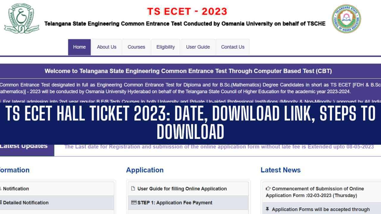 TS ECET Hall Ticket 2023, Download Admit Card, Exam Date ecet.tsche.ac.in